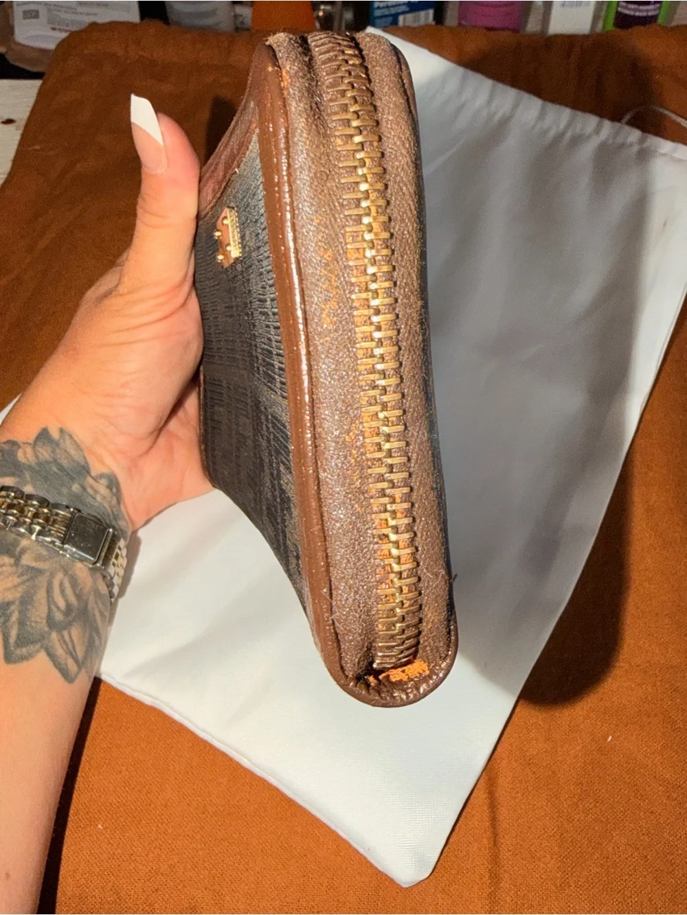 Fendi Brown Zucca Print Canvas Wallet COA included
